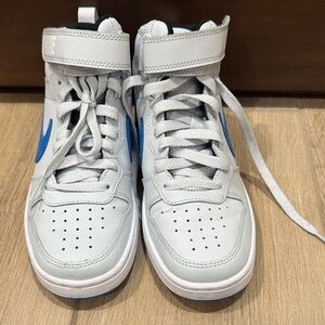 Nike Kids High-Top Sneakers - White and Blue